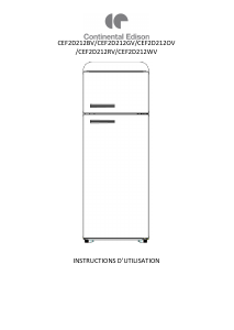 Mode d’emploi Continental Edison CEF2D212BV Réfrigérateur combiné