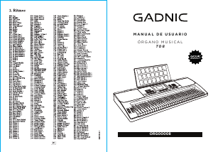 Manual de uso Gadnic ORG00008 Piano digital