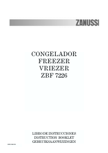 Manual de uso Zanussi ZBF 7226 Congelador