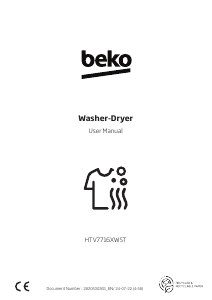 Handleiding BEKO HTV7716XWST Was-droog combinatie