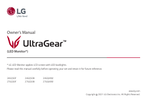 Bruksanvisning LG 27GQ50F-B UltraGear LED-skjerm
