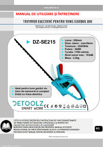 Manual Detoolz DZ-SE215 Trimmer de gard viu