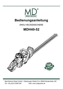 Bedienungsanleitung MD MDH40-52 Heckenschere