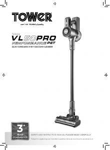 Manual Tower T513002 BL50 Pro Performance Pet Vacuum Cleaner