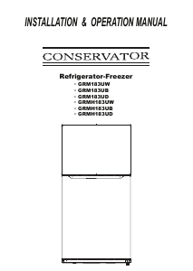 Handleiding Conservator GRMH183UD Koel-vries combinatie