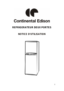 Mode d’emploi Continental Edison CERDF327FSA Réfrigérateur combiné