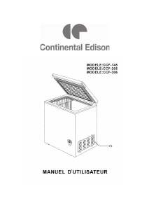 Mode d’emploi Continental Edison CCF-145 Congélateur