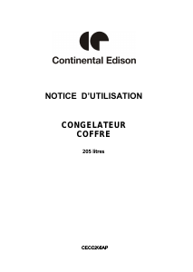 Mode d’emploi Continental Edison CECC205AP Congélateur