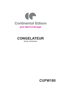 Mode d’emploi Continental Edison CECUFW180 Congélateur