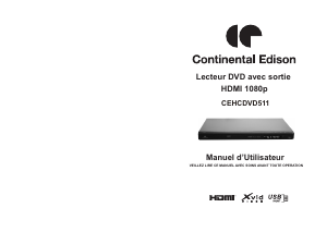 Mode d’emploi Continental Edison CEHCDVD511 Lecteur DVD