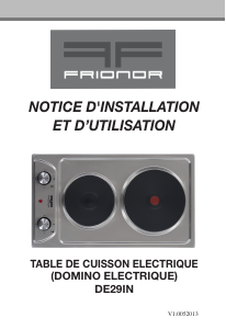 Mode d’emploi Frionor DE29IN Table de cuisson