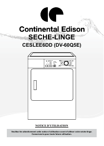 Mode d’emploi Continental Edison SLCE8DDS Sèche-linge
