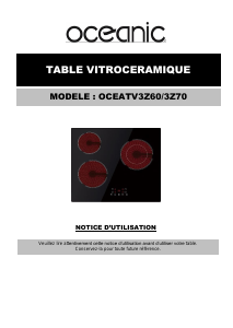 Mode d’emploi Oceanic OCEATV3Z60 Table de cuisson