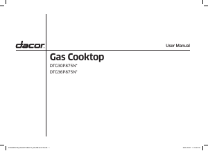 Manual Dacor DTG30P875NS Hob