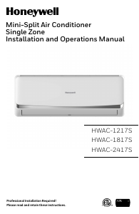 Manual Honeywell HWAC-1217S Air Conditioner