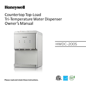 Mode d’emploi Honeywell HWDC-200S Fontaine à eau