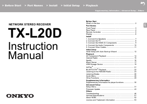 Mode d’emploi Onkyo TX-L20D Récepteur