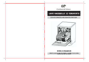 Mode d’emploi Continental Edison CELVS126A Lave-vaisselle