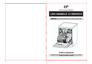 Mode d’emploi Continental Edison CELVW1249 Lave-vaisselle