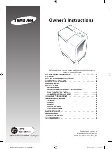 Manual Samsung WT60J7WNC1/YL Washing Machine