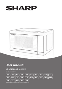 Használati útmutató Sharp YC-MG252AE-B Mikrohullámú sütő