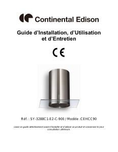 Mode d’emploi Continental Edison CEHCC90 Hotte aspirante