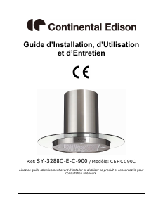 Mode d’emploi Continental Edison CEHCC90C Hotte aspirante