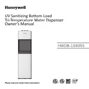 Handleiding Honeywell HWDB-1880SS Waterdispenser