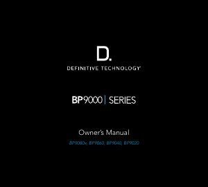 Manual Definitive Technology BP9020 Speaker