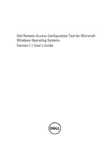 Manual Dell Remote Access Configuration Tool Version 1.1