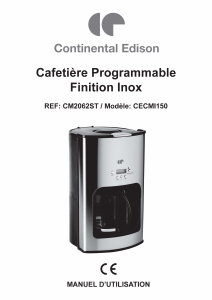 Mode d’emploi Continental Edison CECMI150 Cafetière