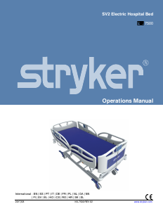 Priročnik Stryker SV2 Bolnišnična postelja