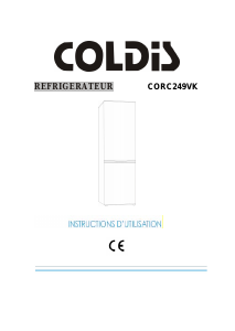 Mode d’emploi Coldis CORC249VK Réfrigérateur combiné