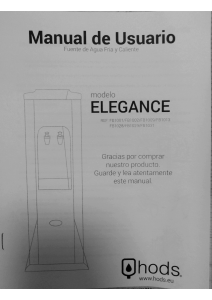 Manual de uso HODS Elegance Dispensador de agua