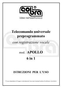 Manuale Cobra Apollo Telecomando