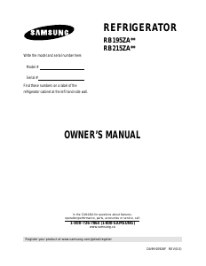 Manual Samsung RS195ZASW Fridge-Freezer