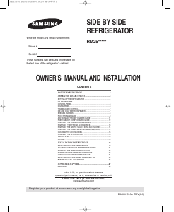 Handleiding Samsung RM255BARB Koel-vries combinatie