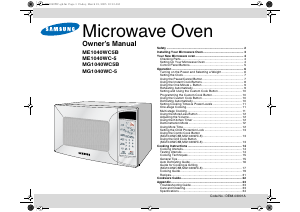 Manual Samsung ME1040WC5B Microwave