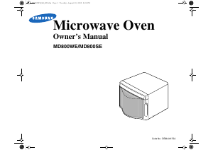 Manual Samsung MD800SE Microwave