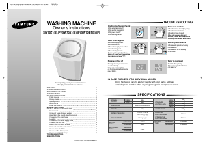 Manual Samsung SW70A1IW/YF Washing Machine
