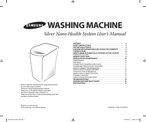 Manual Samsung WA15QAKFP Washing Machine