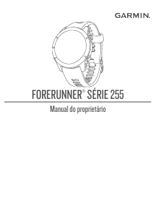 Manual Garmin Forerunner 255 Music Relógio inteligente