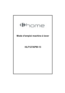 Mode d’emploi Carrefour Home HLF127APW-13 Lave-linge