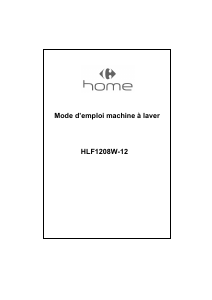 Mode d’emploi Carrefour Home HLF1208W-12 Lave-linge