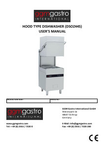 Manual GGM Gastro DSOZ445 Dishwasher