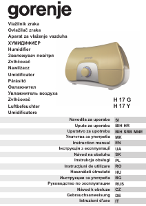 Instrukcja Gorenje H17G Nawilżacz