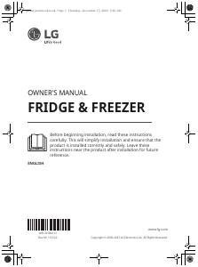 Руководство LG GW-B459SECM Холодильник с морозильной камерой