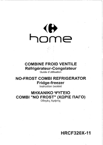 Mode d’emploi Carrefour Home HRCF320X-11 Réfrigérateur combiné