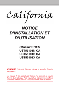 Mode d’emploi California UST55101NCA Cuisinière