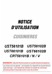 Mode d’emploi California UST66101BCA Cuisinière